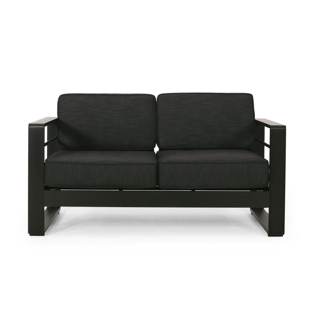English Elm Christopher Knight Home® - MAYA Dark Gray MP1 Loveseat - Sleek Aluminum Frame, Compact 63.75" x 31.25" Outdoor Seating Comfort 69968.00