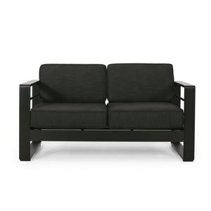 English Elm Christopher Knight Home® - MAYA Dark Gray MP1 Loveseat - Sleek Aluminum Frame, Compact 63.75" x 31.25" Outdoor Seating Comfort 69968.00