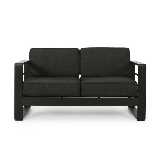 English Elm Christopher Knight Home® - MAYA Dark Gray MP1 Loveseat - Sleek Aluminum Frame, Compact 63.75" x 31.25" Outdoor Seating Comfort 69968.00