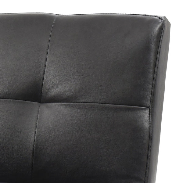English Elm Chroma Faux Leather Convertible Sleeper Sofa with Metal Legs for Studio Living B078107965