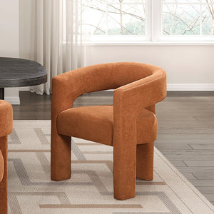 English Elm Modern Plush Bouclé Side Chairs Set of 2 — Curved Minimalist Design, Plywood Frame, Fully Assembled Comfort Orange 30 L x 24.5 W x 34.5 H B011P355866