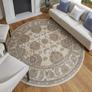 Feizy Rugs Celene Vintage-inspired Floral Rug - Elegant Neutral Palette, Power Loomed For Timeless Style Tan,Ivory,Brown Viscose,Polyester Cel39kzfbgegryn97