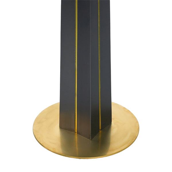 English Elm Modern Square Negotiation Table - Elegant White Sintered Stone Top With Black Legs & Gold Base W1535S00589