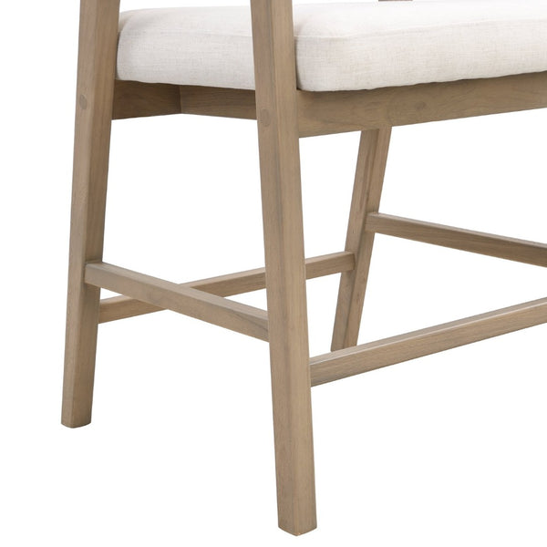 English Elm Wooden Rubberwood Counter Stools with Woven Rattan Back Mid Century Set of Two Light Ash N771P257313A