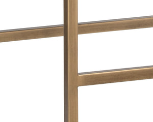 Sunpan Nevin Barstool - Modern Elegance with Comfort and Antique Brass Legs for Stylish Dining Spaces Sapphire Blue