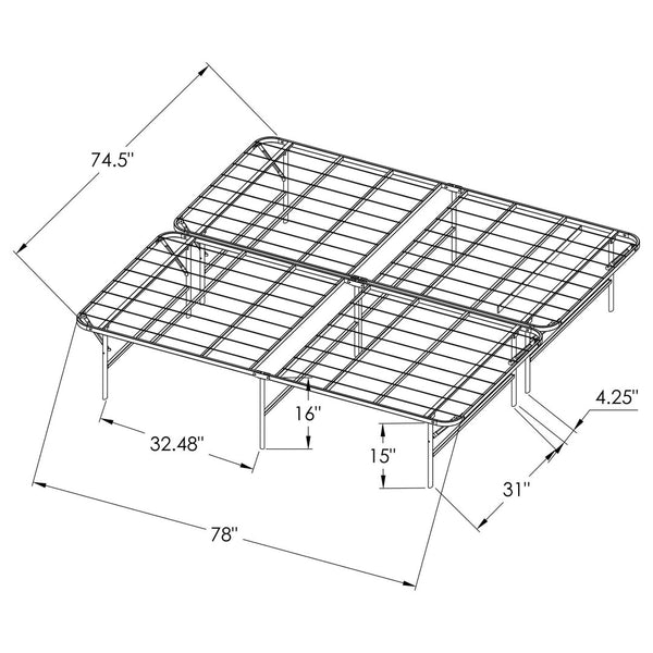 English Elm Andell Heavy Gauge Steel Eastern King Platform Bed with 16 Inch Underbed Storage B062P334275