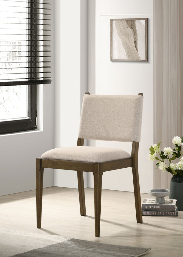 English Elm Set of 2 Tan Upholstered Dining Chairs Rubberwood Tapered Legs Tailored Backrest B016P453430