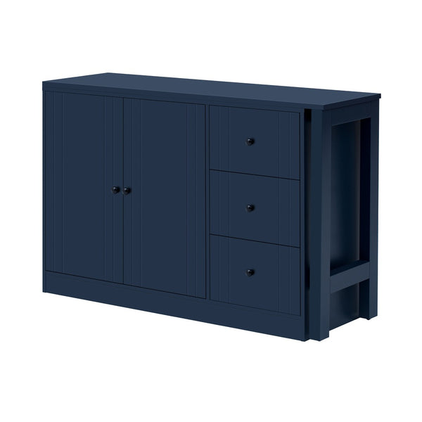 English Elm U_style Extendable Wooden Sideboard with 3 Drawers and 2 Doors for Entryway Living Room N711P334768V