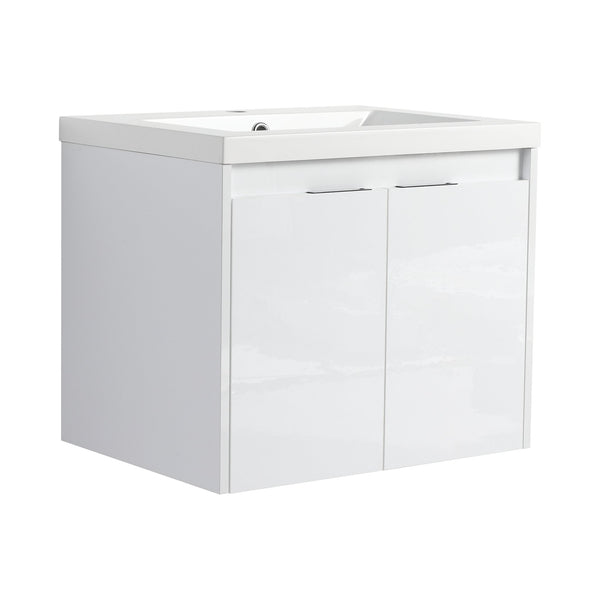 English Elm 36" Bathroom Vanity With Resin Sink, Soft-Close Doors & Side Cabinet For Modern Elegance & Storage W999S00420