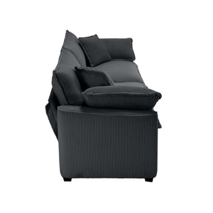 English Elm Modern 2-Piece Corduroy Sofa Set - Stylish 2-Seater & 3-Seater With 8 Cushions For Ultimate Comfort W714S00834