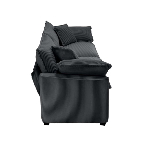 English Elm Modern Corduroy Loveseat With 4 Pillows – Deep Seating, Stylish Comfort For Living Room & More! W714S00828