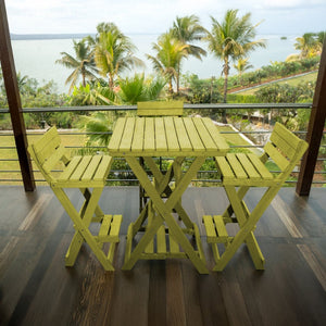 English Elm Summit Ridge Recycled Hdpe Outdoor Folding Bar Table Weather Resistant Eco Patio Yellow B2745P409709
