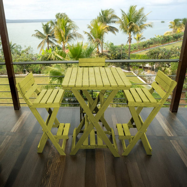 English Elm Summit Ridge Recycled Hdpe Outdoor Folding Bar Table Weather Resistant Eco Patio Yellow B2745P409709