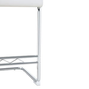 English Elm Natural Rattan Backrest Counter Stools Set of 4 with Chrome Legs and Pu Leather Seats W2920S00106