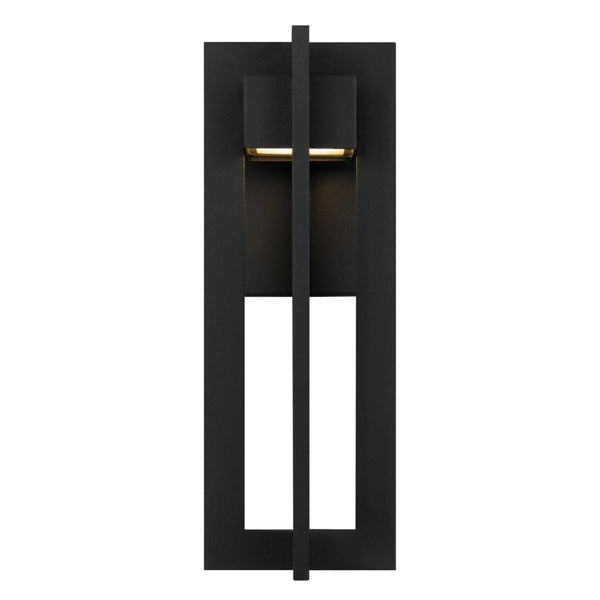English Elm 13 Inch Matte Black Led Outdoor Wall Sconce Frosted Glass Dimmable Patio Light B370P414030