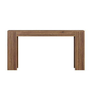 English Elm 62.99-inch Farmhouse Console Table Slim Entryway Sofa Accent with Rustic Wood Finish Walnut W1706P399684