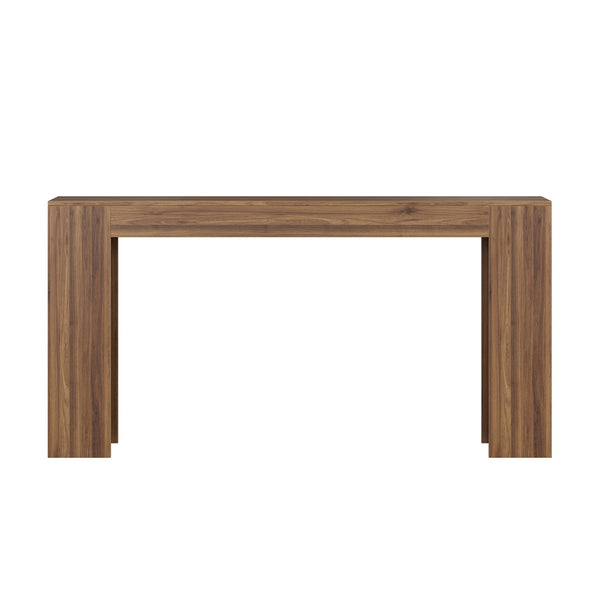 English Elm 62.99-inch Farmhouse Console Table Slim Entryway Sofa Accent with Rustic Wood Finish Walnut W1706P399684