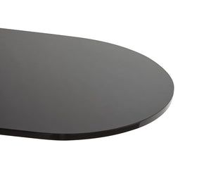 Sunpan Lamont Side Table - Unique Black Glass & Dark Brown Concrete End Table for Modern Indoor Spaces