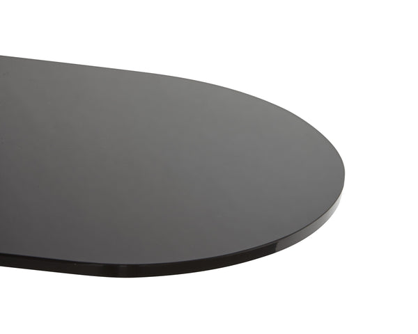 Sunpan Lamont Side Table - Unique Black Glass & Dark Brown Concrete End Table for Modern Indoor Spaces