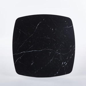 English Elm Square Mid-Century Dining Table 31.5" – Gold & Matte Black Tulip Pedestal, MDF Top, Compact Chic W3766P370534