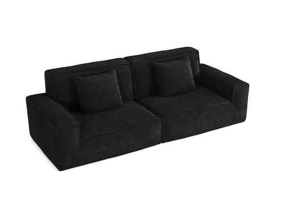 English Elm 106.3 Inch Large Striped Fabric Sofa - Modern Comfort For Living Rooms, Bedrooms & Apartments! W3147S00016