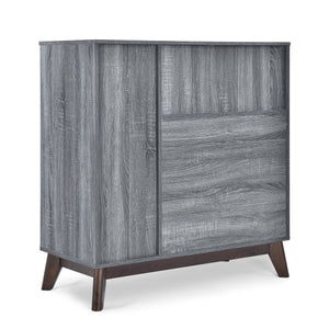 English Elm Christopher Knight Home® - CABINET mid-century modern faux wood storage console with splayed legs, drawers & cubby shelves Grey 67351.00SONGRY