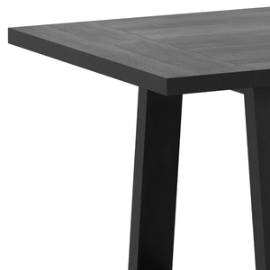 English Elm Whitley Solid Mango Wood Farmhouse Dining Table Trestle Base Seats Six Black B136P420749