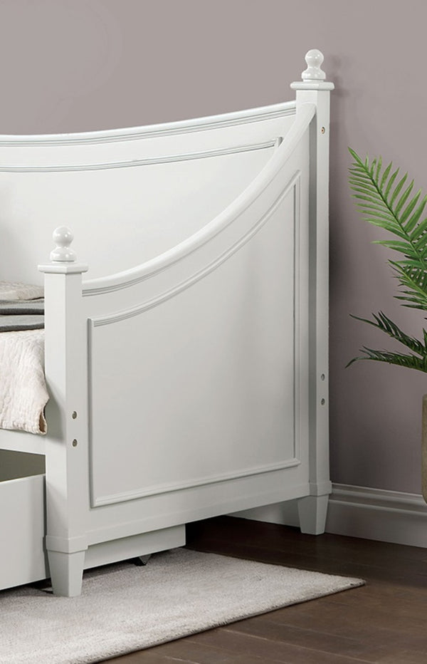 English Elm Transitional Twin Daybed With Trundle - Solid Wood, Classic Molding, White Finish, Space-Saving Design B2741S00477-GIGA