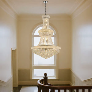 English Elm 32-Inch Crystal Chandelier 21-Light K9 Luxury Ceiling Fixture for Dining Room Bedroom Modern Empire Chrome W2869S00028