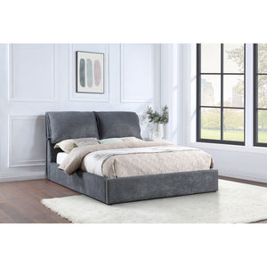 English Elm Brewster Charcoal Grey Upholstered Eastern King Bed With Pillow-Tufted Headboard For Cozy Elegance B062S01244
