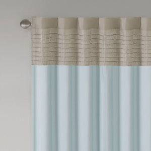 English Elm Polyoni Pintuck Curtain Panel - Elegant Striped Design, Light-Filtering, Versatile Hanging Options B03598066-GIGA