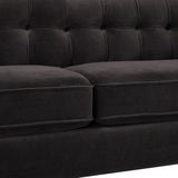 English Elm Jack 84" Modern Tuxedo Tufted Sofa, Dark Charcoal Grey Velvet