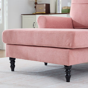 English Elm Modern Chenille Recliner Chaise Lounge Sofa Chair with High-Resilience Foam, Wide Seat, 550lb Capacity Pink W395P371343