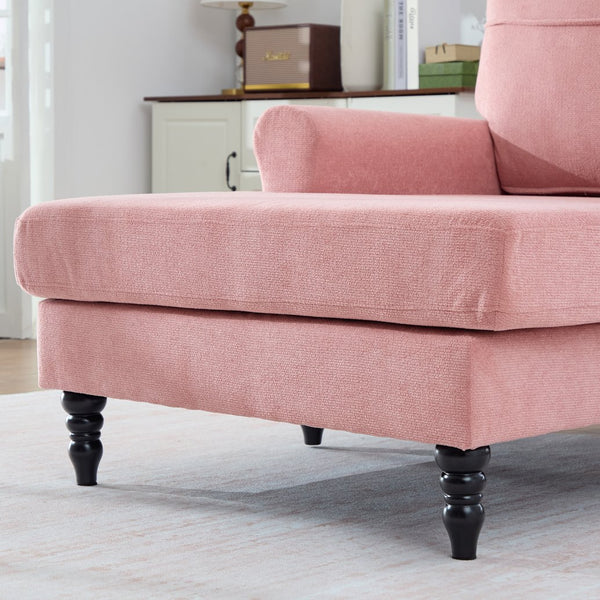 English Elm Modern Chenille Fabric Recliner Chaise Lounge Sofa with High-Resilience Foam, 550LB Capacity, Cozy Plush Backrest and Armrests for Living Room Relaxation Pink W395P371343