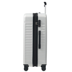 English Elm Luggage Set 5 Piece Abs Hardside Expandable Spinner Wheels Tsa Lock Travel Bags Grey+White N732P326115D