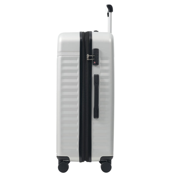English Elm Luggage Set 5 Piece Abs Hardside Expandable Spinner Wheels Tsa Lock Travel Bags Grey+White N732P326115D