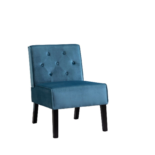 English Elm Reese 53" Armless Button Tufted Accent Chair Set of 2 with Velvet Upholstery, Curved Back Comfort Blue B2735P271023