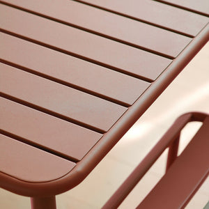 English Elm Sera outdoor square table - waterproof metal courtyard bistro table for balcony, villa, versatile seating Light Brick Red W3318P308271