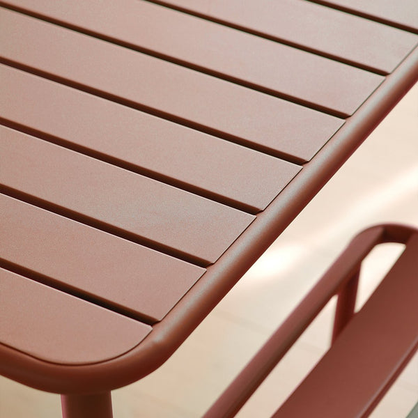 English Elm Sera outdoor square table - waterproof metal courtyard bistro table for balcony, villa, versatile seating Light Brick Red W3318P308271