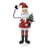 Christopher Knight Home® Santa Claus Iron Decoration with Tree, Vibrant Colors | High-Quality, Welcoming Gesture | 17.25 x 22.00 x 47.50