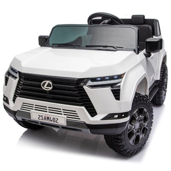 English Elm Lexus Gx550 Two Seat Kids Ride on with 24v Power Remote Control and Suspension White W1578P416227