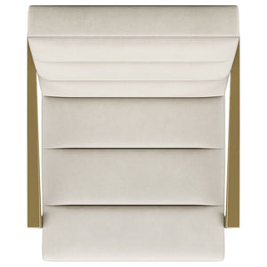 English Elm 1pc Bouclé Swivel Accent Chair with Channel Back, Plush Foam Seat, 360° Rotation, Modern Comfort Cream,Gold 30 L x 26 W x 29.5 H B011P308569