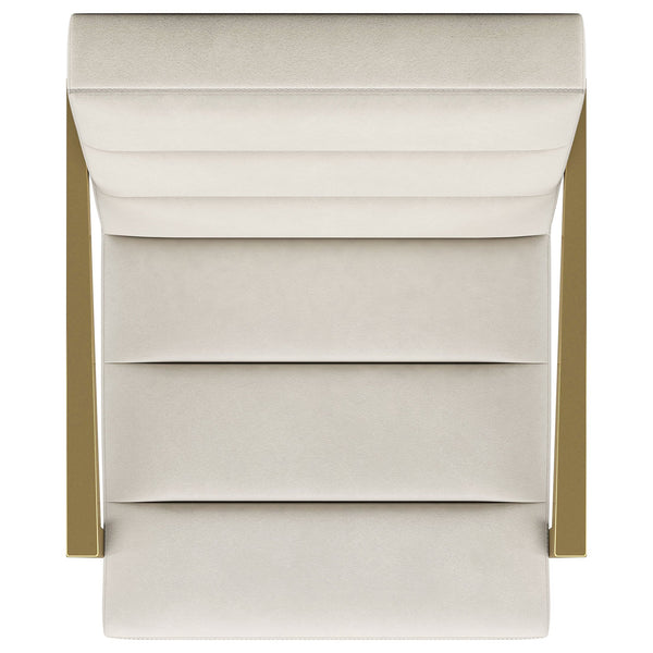 English Elm 1pc Bouclé Swivel Accent Chair with Channel Back, Plush Foam Seat, 360° Rotation, Modern Comfort Cream,Gold 30 L x 26 W x 29.5 H B011P308569