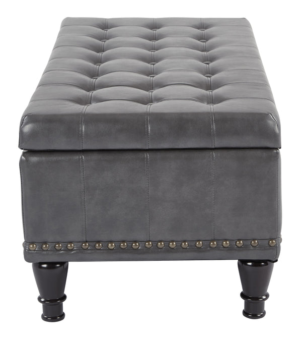 OSP Home Furnishings Caldwell storage ottoman Grey