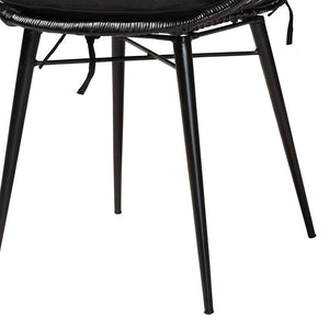 English Elm Modern Bohemian Rattan Woven Metal Dining Chairs Set of Two for Eclectic Spaces B2750P420430