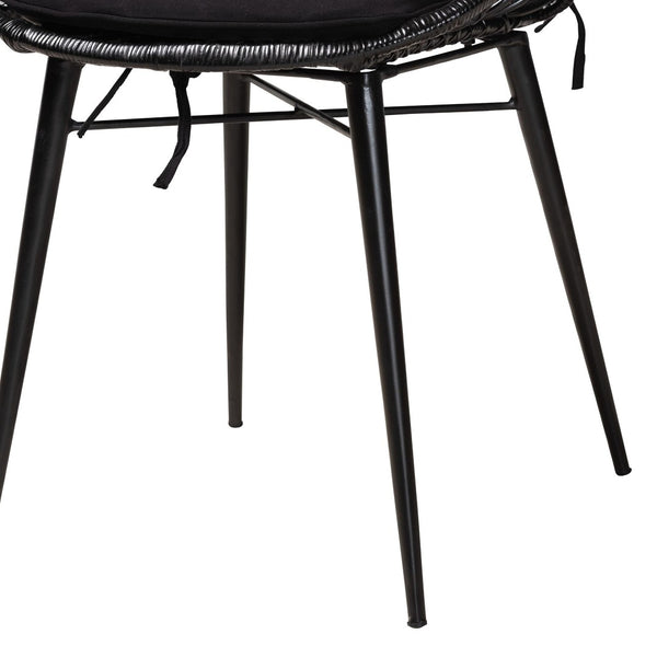 English Elm Modern Bohemian Rattan Woven Metal Dining Chairs Set of Two for Eclectic Spaces B2750P420430