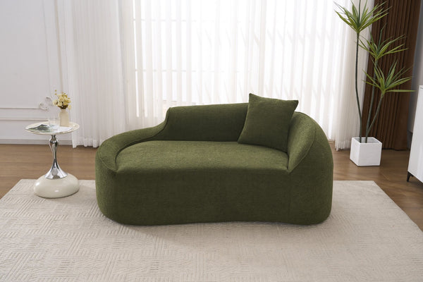 English Elm Ly-048 Chenille Curved Chaise Loveseat Sleeper Sofa Deep Seat Modern Living Room W2231P401728