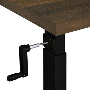 English Elm Geary Dark Pine Rolling C-Table with Hand Crank Height Adjust 27–39" Locking Casters for Laptop BreakfastGeary Dark Pine Rolling C-Table with Hand Crank Height Adjust 27–39" Locking Casters for Laptop Breakfast B062P375560