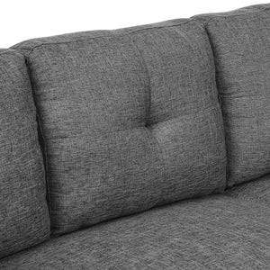 English Elm Upholstered Sleeper Sofa with Chaise & Under-Seat Storage, Reversible L/R, Modern Compact Design Gray B355S00004