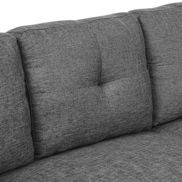 English Elm Upholstered Sleeper Sofa with Chaise & Under-Seat Storage, Reversible L/R, Modern Compact Design Gray B355S00004